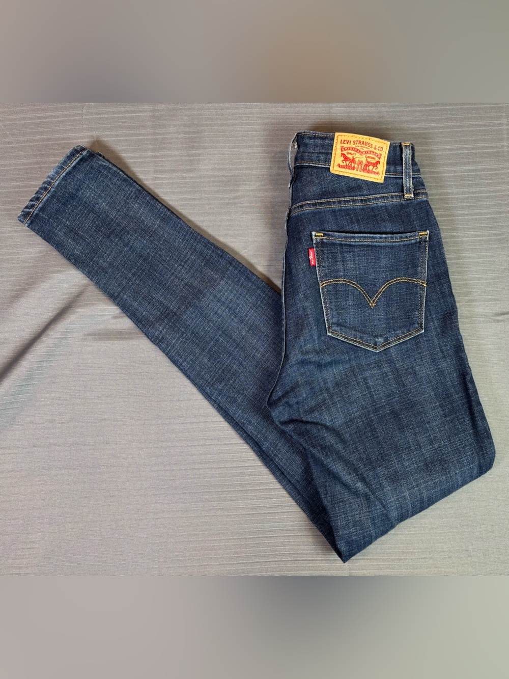 Levi’s 721 High Rise Skinny Jeans Womens 25x30 Dark Wash Stretch Denim